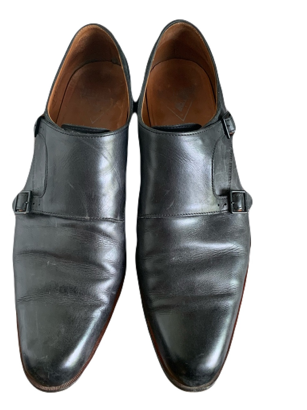 John Fluevog 205 Pine Street Black Leather Double Monk Strap Shoes
